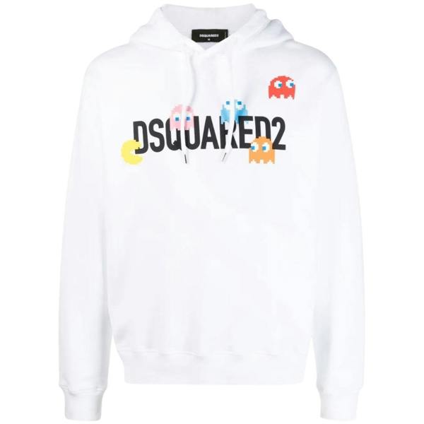 Dsquared2 Pac Man Cool Fit White Hoodie L