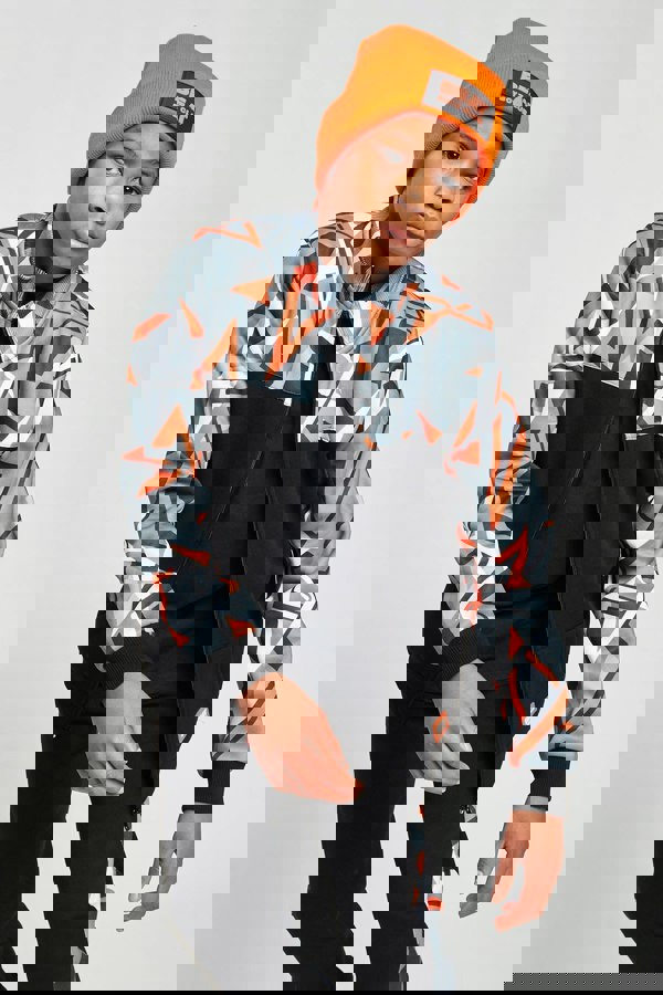 Beat Boyz Club Velocities Track Top - Black/Orange Geo