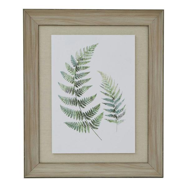 Hill Interiors Fern Duo Wood Framed Art Print - White/Green/Brown - 
