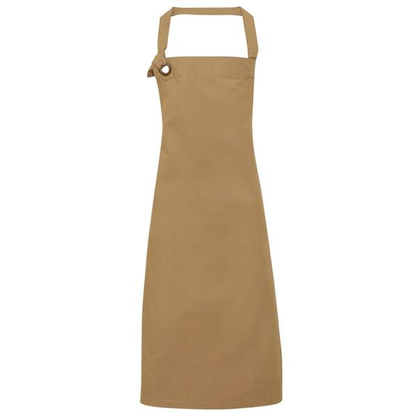 Premier Unisex Calibre Heavy Cotton Canvas Bib Apron (Pack of 2) - Khaki