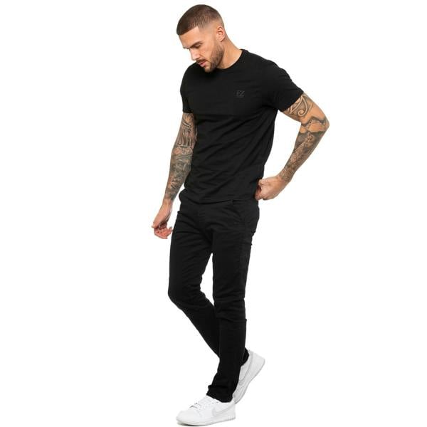 Enzo Mens Crew Neck T-Shirt - Black