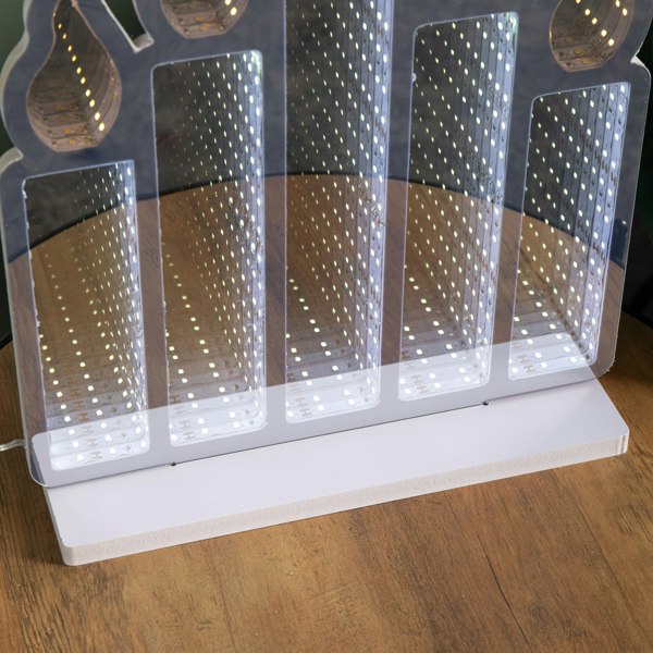 Samuel Alexander 40cm Light up Standing Candlebridge with Flickering Flame Christmas Infinity Mirror