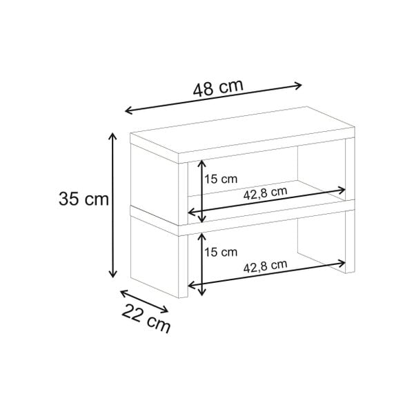 Decortie Dean 2-Tier Freestanding Worktop Shelf 60 x 20 x 50 cm