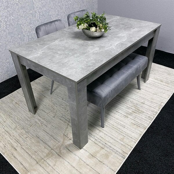 Kosy Koala Grey Wooden Dining Table Set with 2 Grey Chairs and Benches - Dining Kitchen Room Furniture
