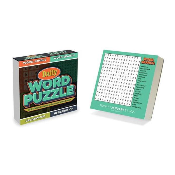 Daily Word Puzzle Desk Calendar 2027, Desk Calendars, Day To View, Entertainment, Gift