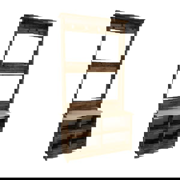 Destina Home Amelia Modern Hallways Coat Rack with 4 Shelves & Metal Hooks