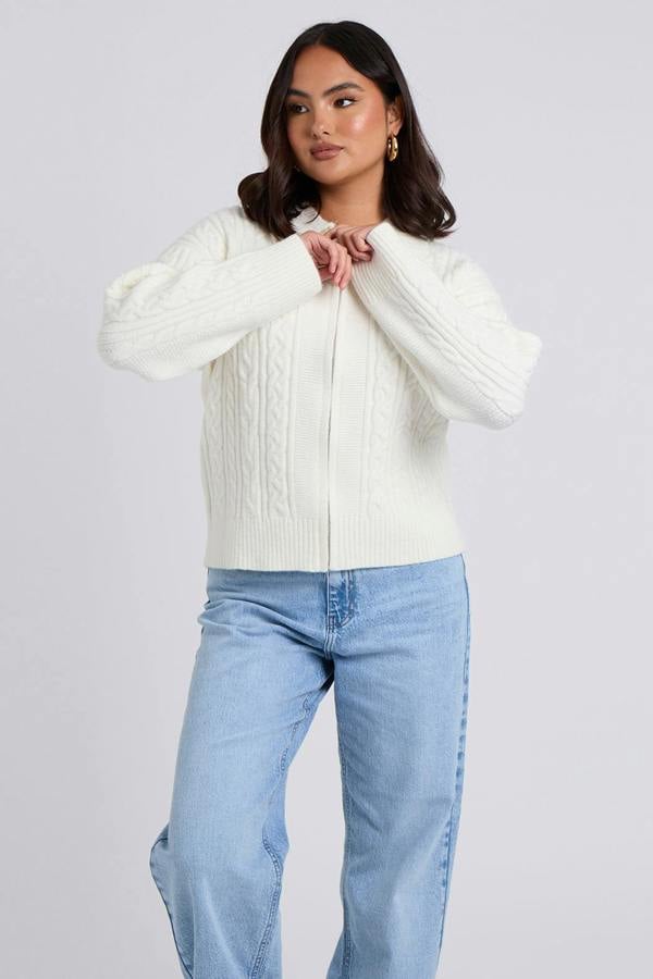 Urban Bliss Cable Zip Up Cardigan