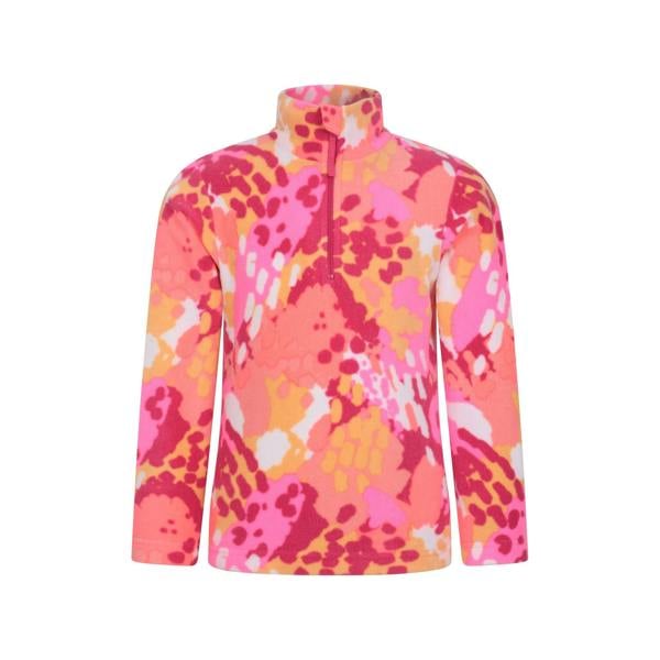 Mountain Warehouse Childrens/Kids Endeavour Abstract Half Zip Fleece Top - Coral - 