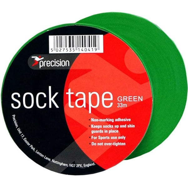 10 PACK - 19mm x 33m GREEN Sock Tape - Football Shin Guard Pads Holder Tape