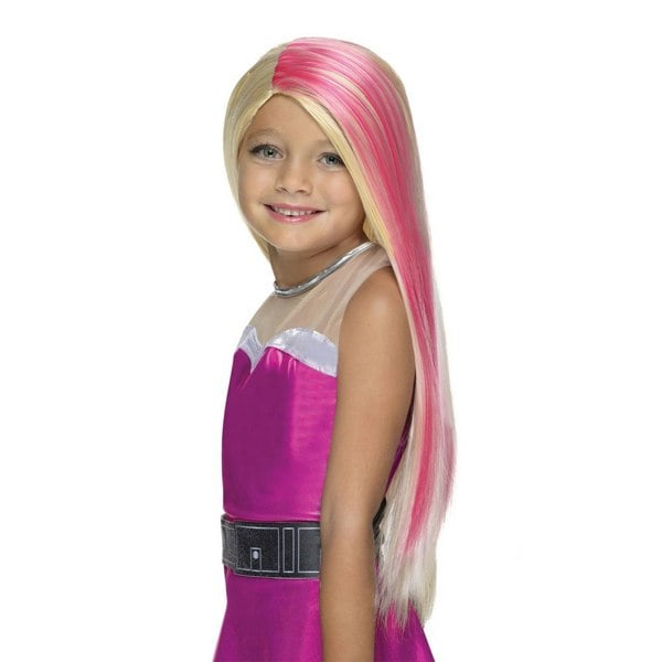 Barbie Childrens/Kids Sparkle Wig - Blonde/Pink