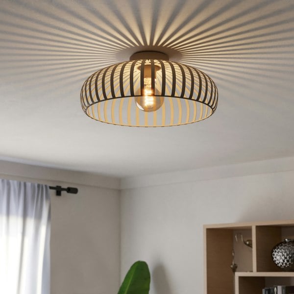 EGLO Mogano 3 Sandy Steel Minimalist, Caged Style Ceiling Light