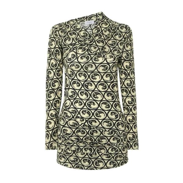 Off White Womens/Ladies All-Over Print Mini Dress - White/Black Print - 