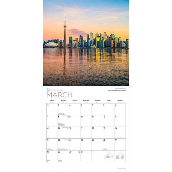 Toronto Calendar 2027, Wall Calendars, Month To View, Travel, Gift