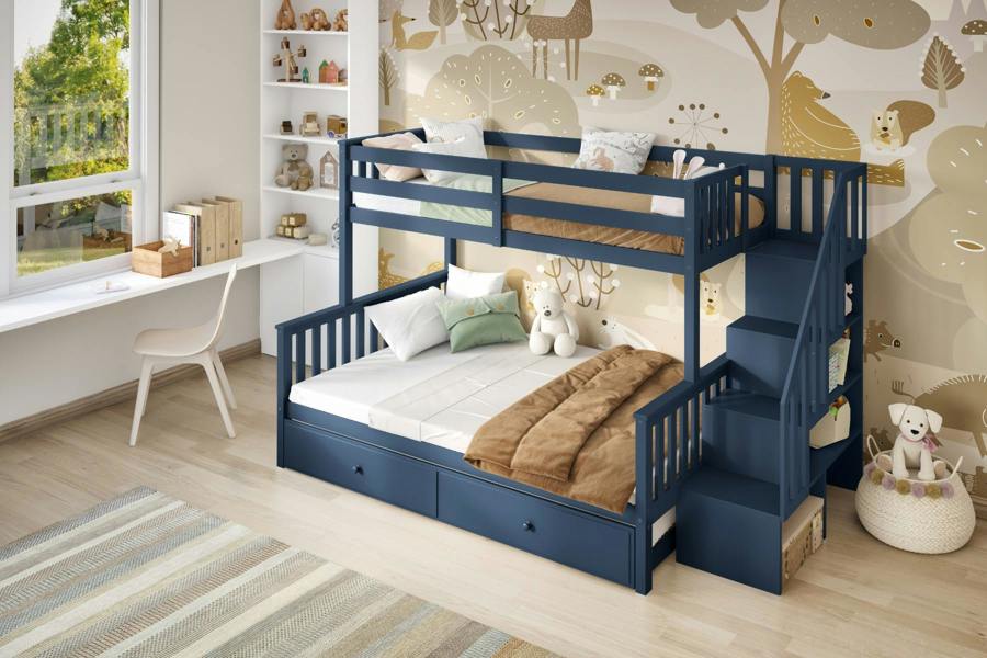Flair Tag Triple Staircase Bunk Bed with Trundle