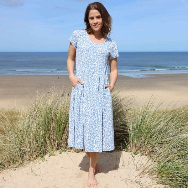 Lazy Jacks LJ523 - Printed Dress - Flora Blue