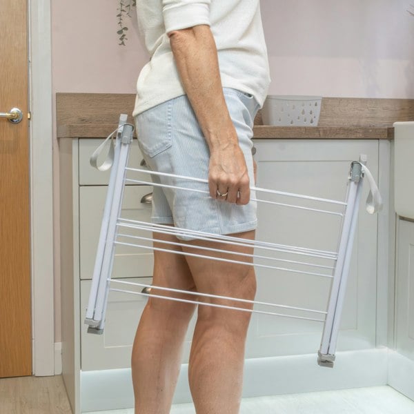 JVL Over Door Concertina Drying Airer - 4.5M, White