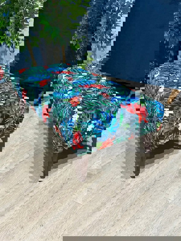 Blue jungle floral Ottoman seat 