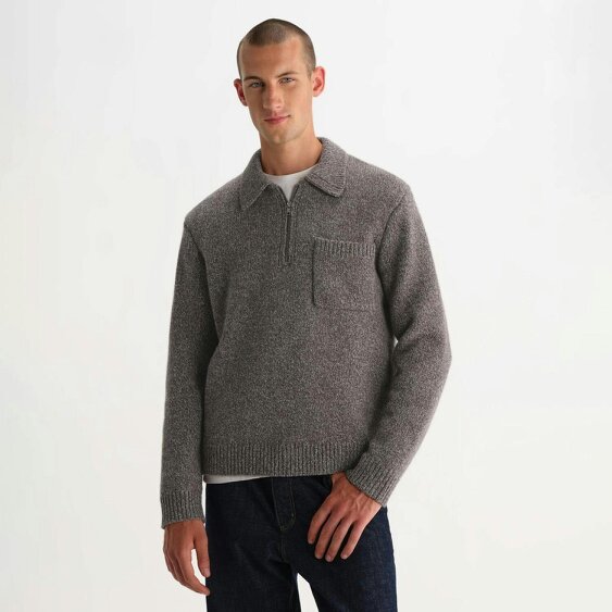 Wax London Alpha Twist Fleck Wool Polo