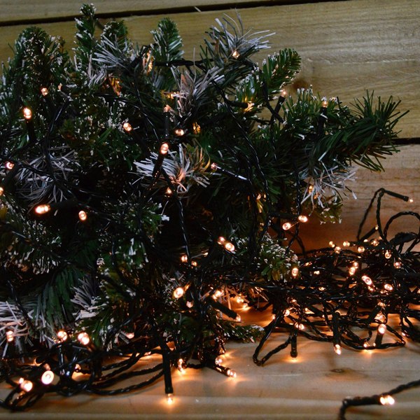 Samuel Alexander 200 LED 20m Premier Christmas Indoor Outdoor Multi Function Battery Operated String Lights with Timer in Vintage Gold