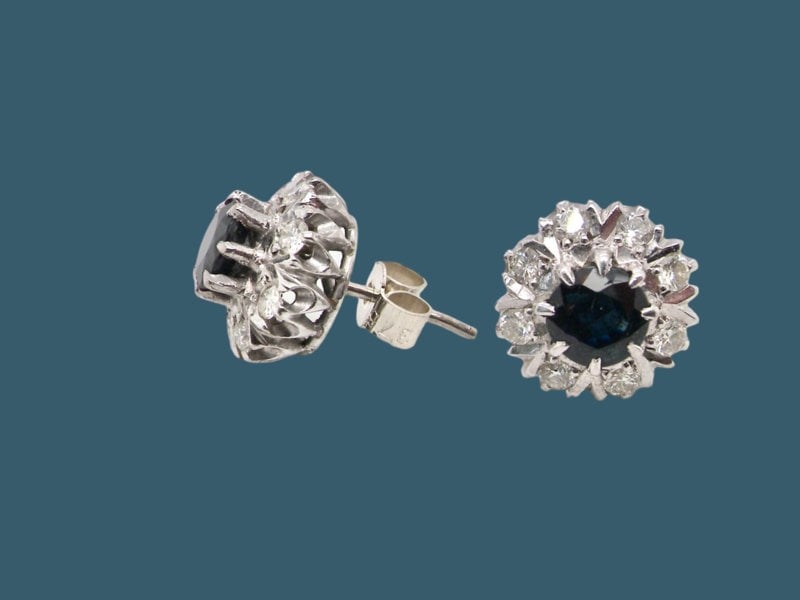 Vintage Tom An impressive pair of sapphire and diamond earrings