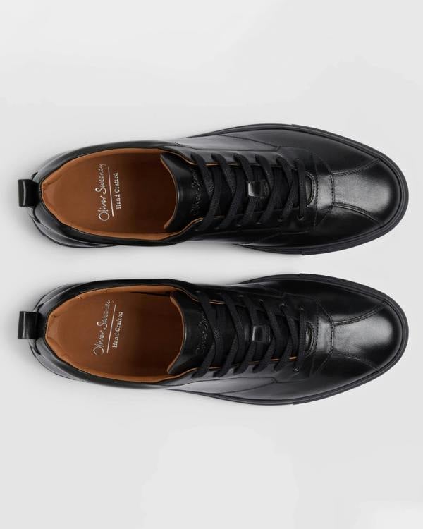 Oliver Sweeney Ermida Mens Hand Finished Calf Leather Trainers - Black | CHO | Designer Mens Trainers