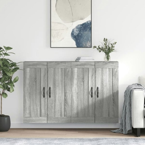 Berkfield Wall Mounted Cabinets 2 pcs Grey Sonoma Engineered Wood