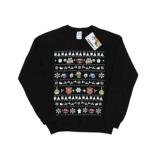 Disney Womens The Muppets Christmas Heads Sweatshirt - Black