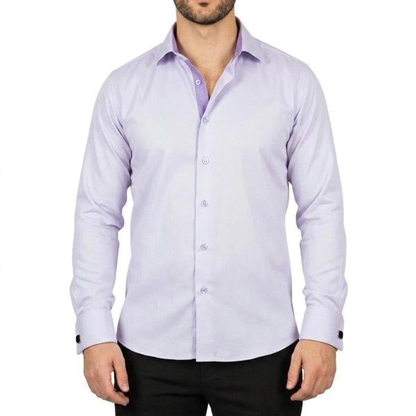 TruClothing Men's Lilac Double Cuff Oxford Shirt