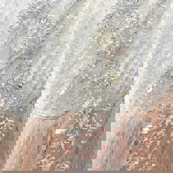 Boho Dreams Dress - Apricot Champagne Applique - UK Flower Girl Boutique