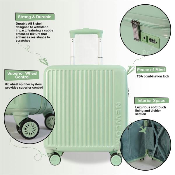 Infinity Luggage Hard Shell Cabin 44 x 22 x 38 cm TSA Secure Luggage Suitcase Suitable for Easyjet, Ryanair