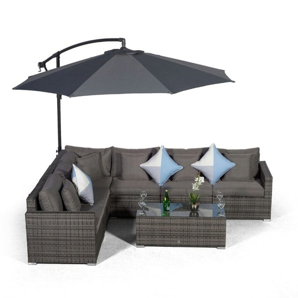 Giardino Havana 6 Seat Rattan Corner Sofa Set with Large Coffee Table