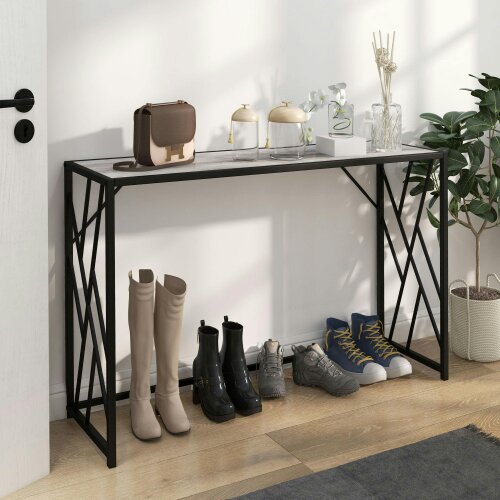 Wyld Haus Toli 120cm Metal And Wooden Grey Industrial Console Table