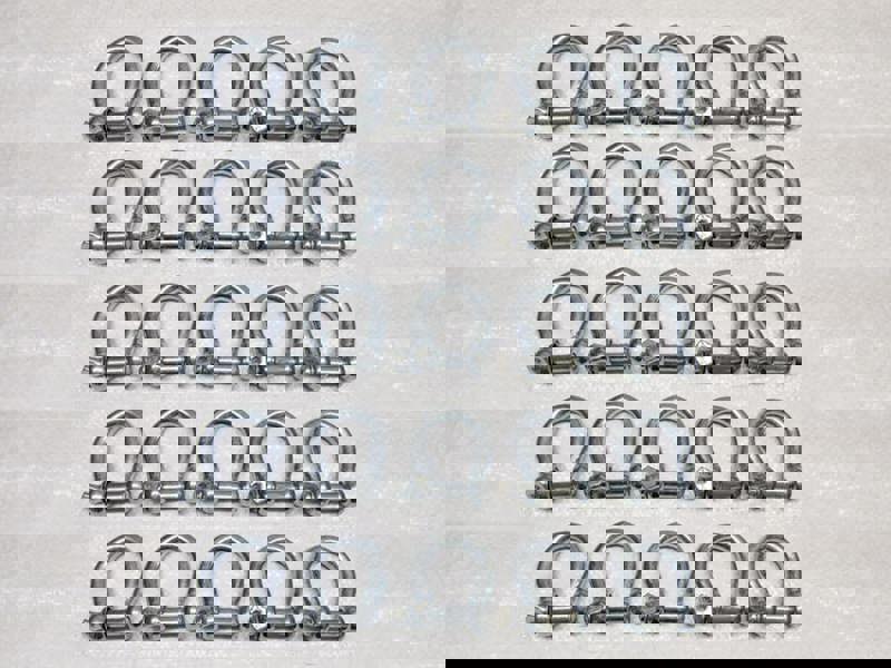 x25 12MM Galvanised Commercial Bow Shackles - Chain Connector Caravan Tether