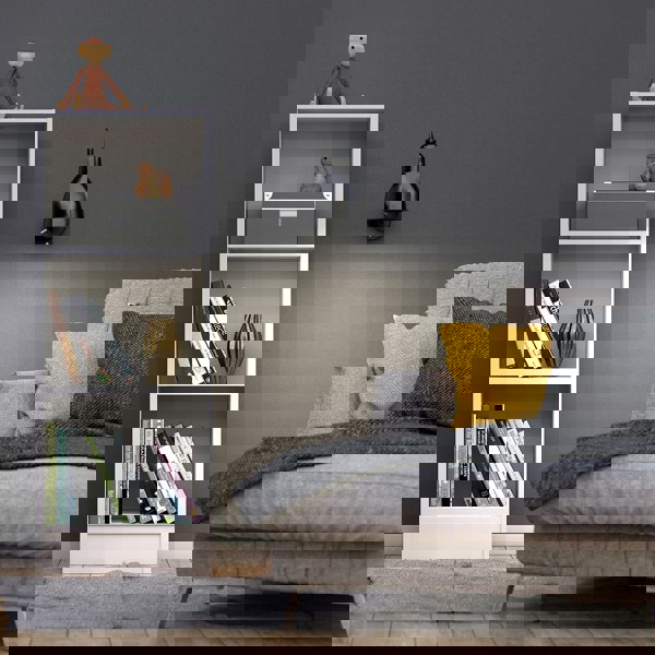 Furniture To Go Basic Low Narrow Bookcase (2 Shelves) in White