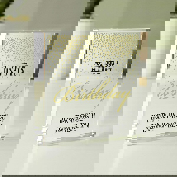 Personalised Memento Company Personalised Gold Confetti Crystal Token