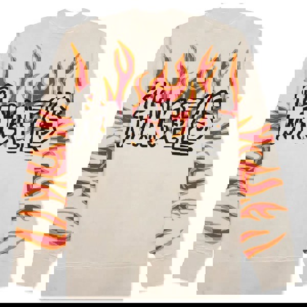 Palm Angels Garment Dye Palm Graffiti Flames Sweatshirt Off White/Black - Supplied FashionPALM ANGELS