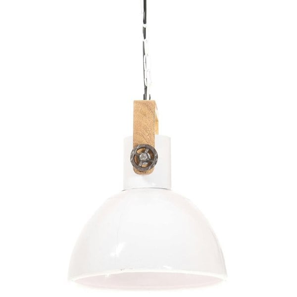 Berkfield Industrial Hanging Lamp 25 W White Round 30 cm E27