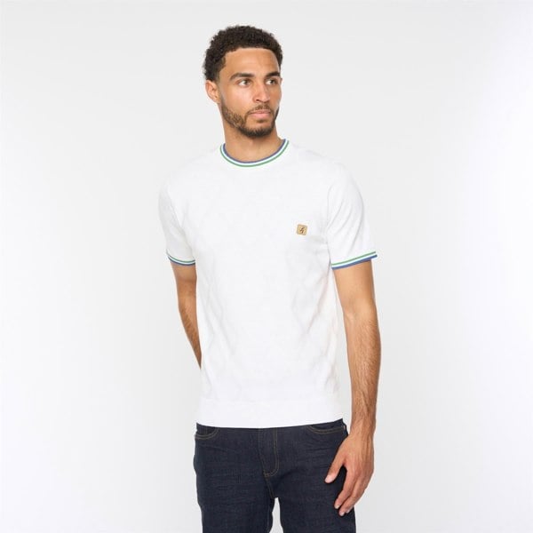 Gabicci V54GM16 Mens Santino Short Sleeve Knitted Crew Neck Gabicci Vintage - WHITE