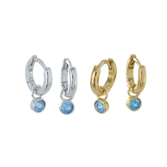 Reeves & Reeves Stone Charm Hoop Earrings