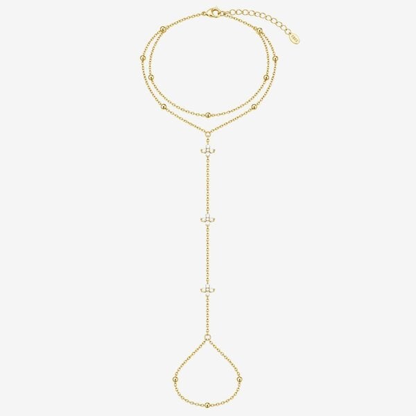 Uchi & Soto Kinmokusei Gold and Stone Hand Chain