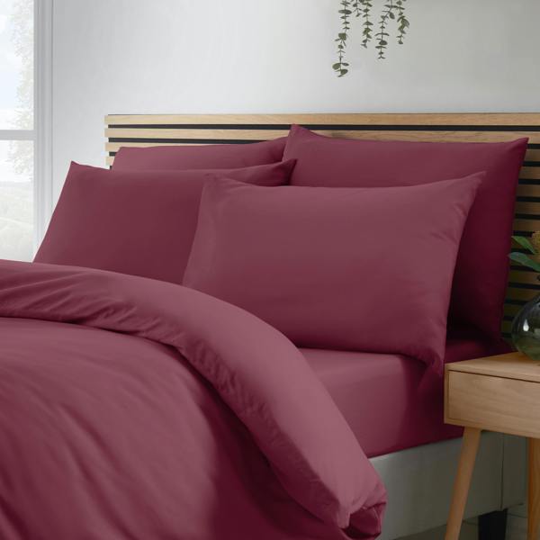 Catherine Lansfield So Soft Non-Iron Duvet Cover Set Burgundy