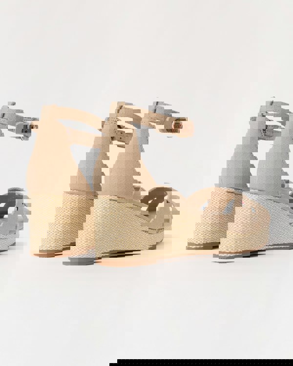 Tommy Hilfiger Criss-Cross Womens Wedge Espadrille - Horseradish