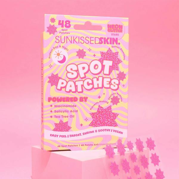 Sunkissed Neon Glitter Stars Spot Patches 48pcs