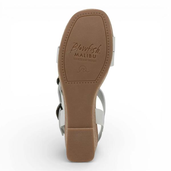 Blowfish Malibu Ali - Women's White Wedge Strappy Espadrille Heel Sandals