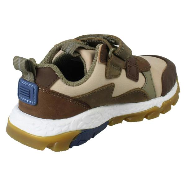 Clarks Boys Clarks Beige/Brown Dinosaur Trainers - Steggy2Track