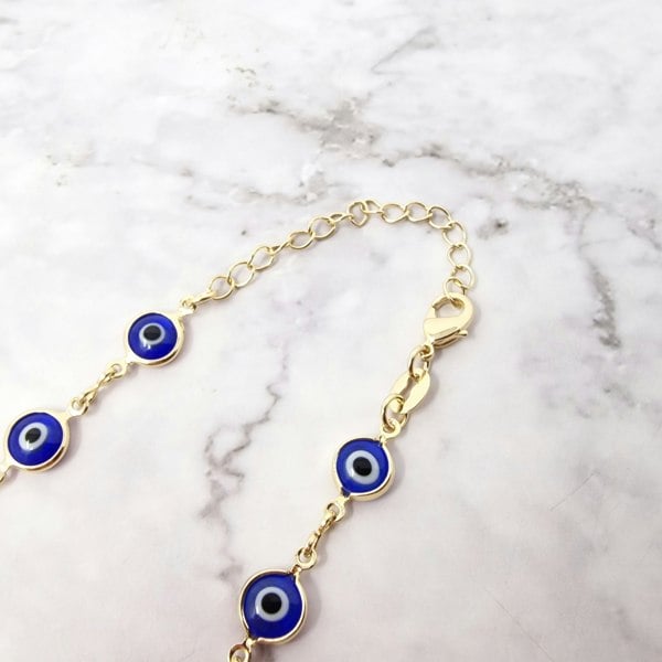 Harfi Evil Eye Charm Gold Plated Protection Necklace