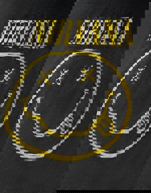 Nirvana Mens Black Logo Blanket Hoodie (One Size)