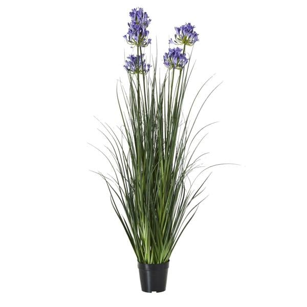Wyld Haus Artificial Flowers Large 120cm Blue Agapanthus Plant (pot not included)