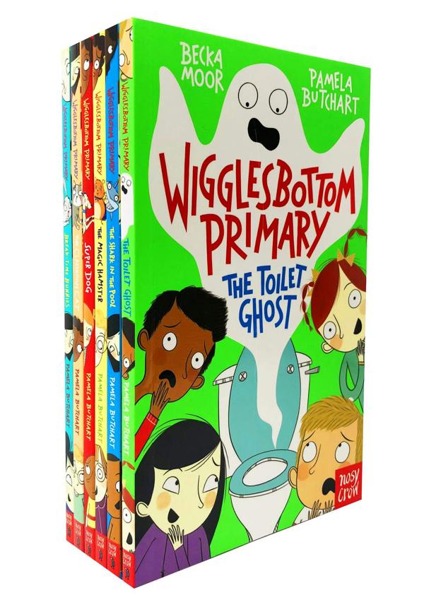Wigglesbottom Primary Series 6 Book Collection The Toilet Ghost, Shark in the Pool, Magic Hamster, Super Dog, Classroom Cat, Break-Time Bunnies