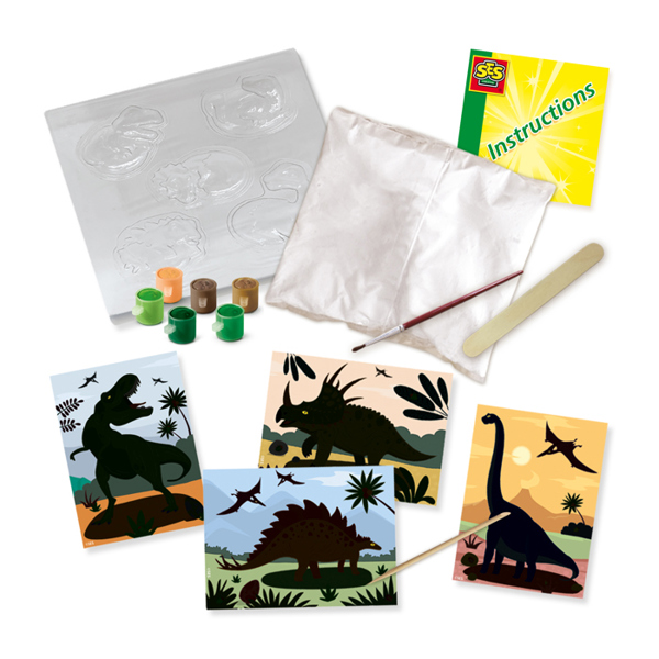  SES Creative Dinosaurs 2 in 1 - Casting and painting and scratch